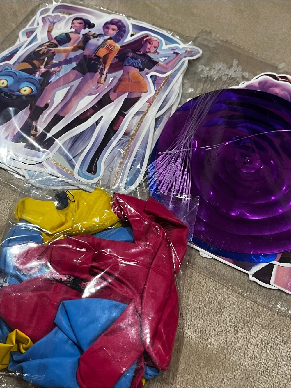 K-Pop Demon Hunters themed birthday party decoration supplies kit